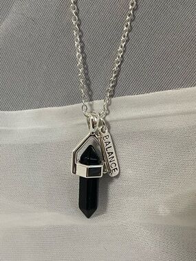 Balance Black Crystal Pendant Necklace - Women Jewelry